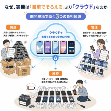 なぜ、実機は「自前でそろえる」より「クラウド」なのか ― 開発現場で効く3つの負担軽減